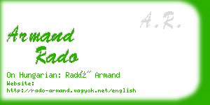 armand rado business card